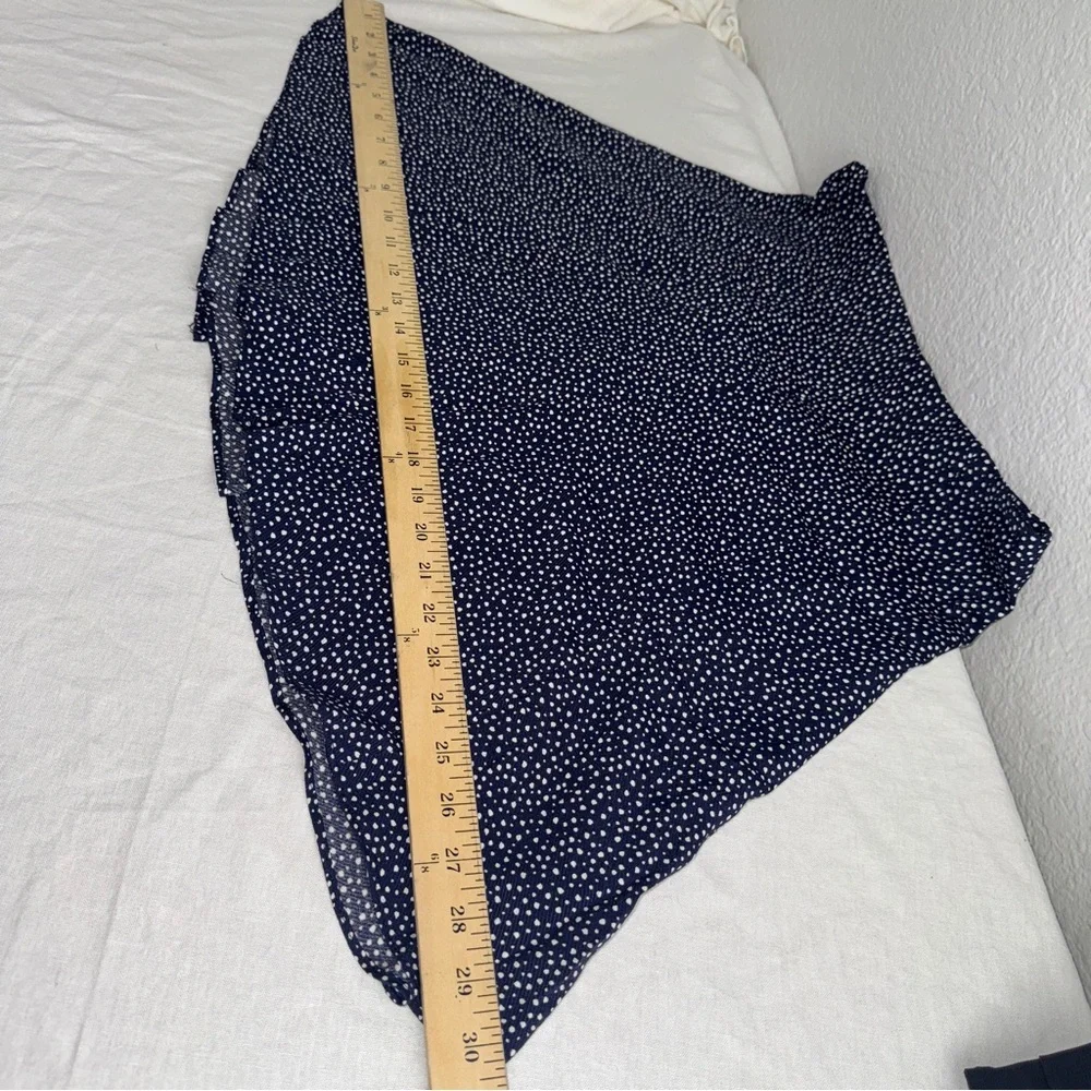 Banana Republic Dark Blue White‎ A-Line Skirt 0 Petite Lightweight Summer #cc
